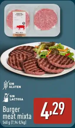 ALDI Burger meat mixta oferta