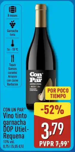 ALDI CON UN PAR Vino tinto garnacha ĎOP Utiel- Requena oferta