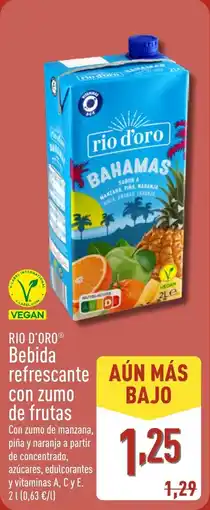 ALDI RIO D'ORO Bebida refrescante con zumo de frutas oferta