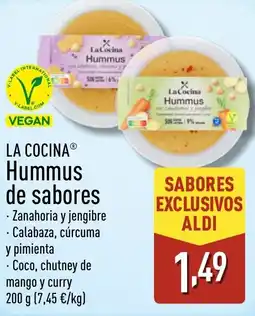 ALDI LA COCINA Hummus de sabores Zanahoria y jengibre oferta