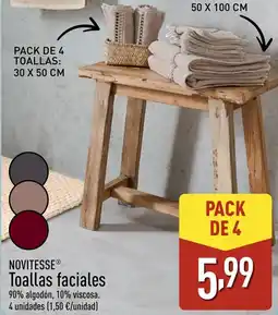 ALDI NOVITESSE Toallas faciales oferta