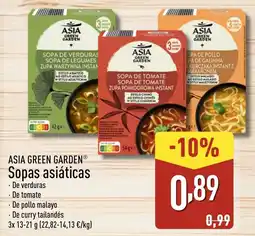 ALDI ASIA GREEN GARDEN Sopas asiáticas oferta