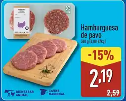 ALDI Hamburguesa de pavo oferta