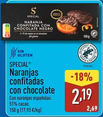 ALDI SPECIAL Naranjas confitadas con chocolate oferta
