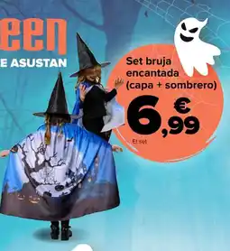 Carrefour Set bruja encantada (capa + sombrero) oferta