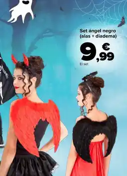 Carrefour Set ángel negro (alas + diadema) oferta