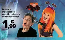 Carrefour Diadema murciélagos, cuchillo cabeza o collar Halloween oferta