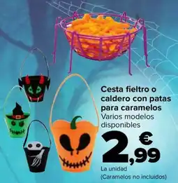 Carrefour Cesta fieltro o caldero con patas para caramelos oferta