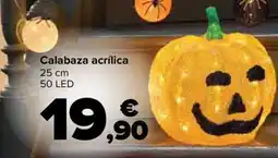 Carrefour Calabaza acrílica 25 cm 50 LED oferta
