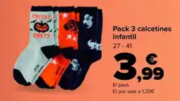 Carrefour Pack 3 calcetines infantil oferta