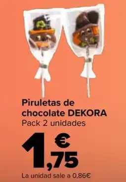 Carrefour DEKORA Piruletas de chocolate oferta