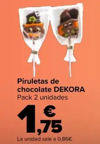 Carrefour DEKORA Piruletas de chocolate oferta