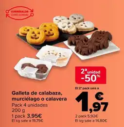 Carrefour Galleta de calabaza, murciélago o calavera oferta
