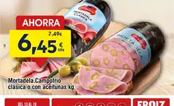 FROIZ Mortadela Campofrío clásica o con aceitunas oferta