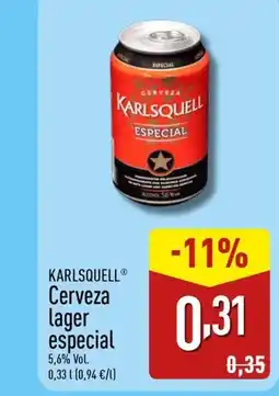 ALDI KARLSQUELL Cerveza lager especial oferta
