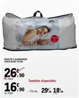 E.Leclerc Pack de 2 almohadas visco-aloe oferta