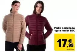 Carrefour Tex - parka acolchada ligera mujer oferta