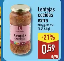 ALDI Lenteja cocida extra oferta