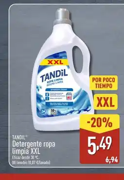 ALDI TANDIL Detergente ropa limpia XXL oferta
