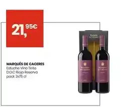 Eroski Marqués de cáceres - estuche vino d.o.c. rioja reserva pack 2x0,75l oferta