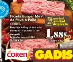 Gadis Coren - picada burger meat de pavo o pollo oferta