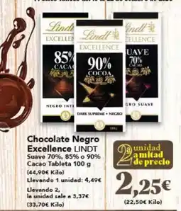 Gadis Lindt - chocolate negro excellence oferta
