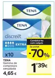 Caprabo Tena - gamma de compreses senyalada oferta