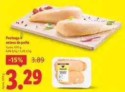 Lidl Pechuga entera de pollo oferta