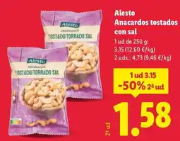 Lidl ALESTO Anacardos tostados con sal oferta