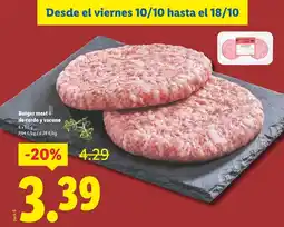 Lidl Burger meat de cerdo y vacuno oferta