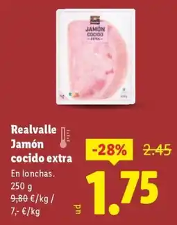 Lidl REALVALLE Jamón cocido extra oferta
