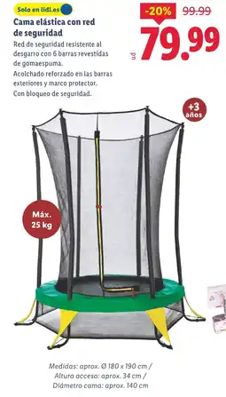 Lidl Cama elástica con red de seguridad oferta