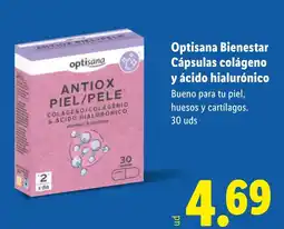 Lidl Optisana Bienestar Cápsulas colágeno y ácido hialurónico oferta