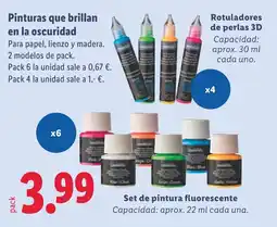 Lidl Pinturas que brillan en la oscuridad oferta
