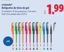 Lidl CRELANDO Bolígrafos de tinta de gel oferta
