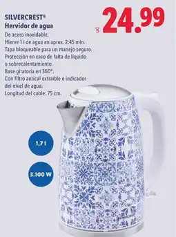 Lidl SILVERCREST Hervidor de agua oferta