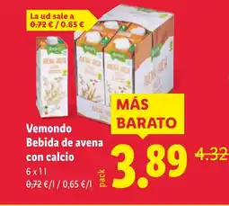 Lidl VEMONDO Bebida de avena con calcio oferta