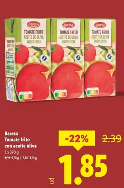 Lidl BARESA Tomate frito con aceite oliva oferta