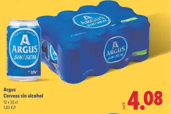 Lidl ARGUS Cerveza sin alcohol oferta