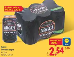 Lidl ARGUS Cerveza negra oferta