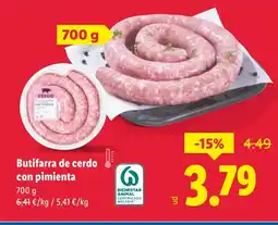 Lidl Butifarra de cerdo con pimienta oferta