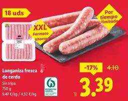 Lidl Longaniza fresca de cerdo oferta