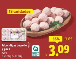 Lidl Albóndigas de pollo y pavo oferta