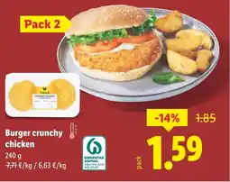 Lidl Burger crunchy chicken oferta