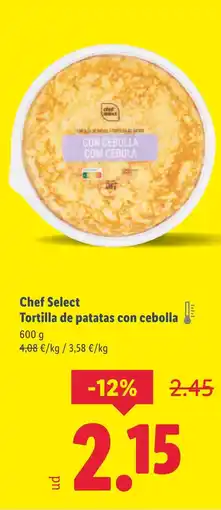 Lidl Chef Select Tortilla de patatas con cebolla oferta