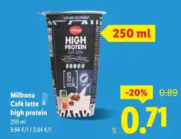 Lidl MILBONA Café latte high protein oferta