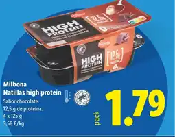 Lidl MILBONA Natillas high protein oferta