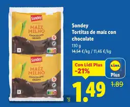 Lidl SONDEY Tortitas de maíz con chocolate oferta