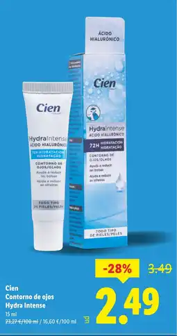 Lidl CIEN Contorno de ojos Hydra Intense oferta