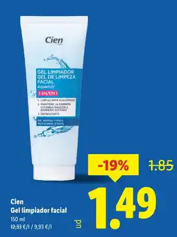 Lidl CIEN Gel limpiador facial oferta
